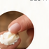1. Scoop – Start with a pea-sized amount.